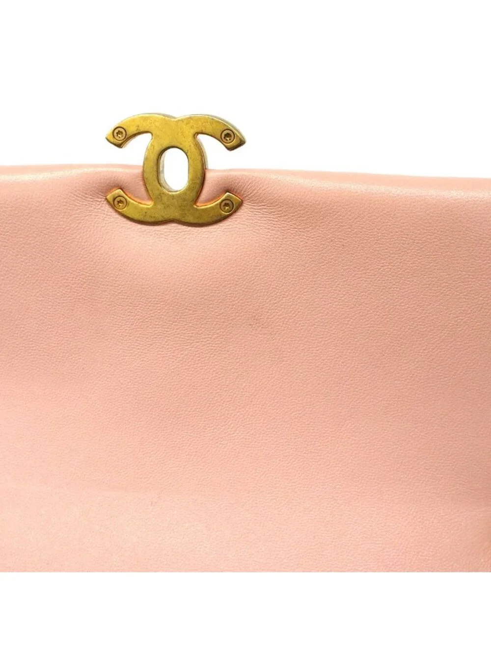Chanel Shoulder Bag Quilted Lambskin Pink Gold
